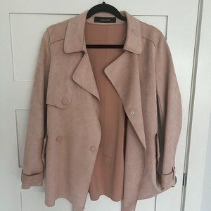 Zara Basic Blush Pink Suede Jacket